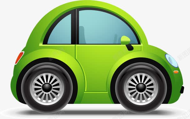 绿色小车png免抠素材_新图网 https://ixintu.com 卡通车 矢量车 经典车 绿色轿车