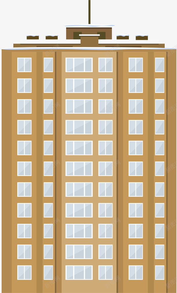 咖啡色卡通大楼png免抠素材_新图网 https://ixintu.com 卡通楼房 咖啡色大楼 建筑 简约房子 装饰图案 都市