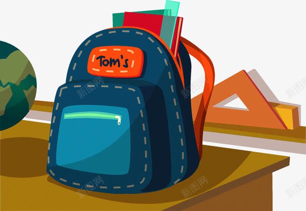 教学元素png免抠素材_新图网 https://ixintu.com 书包 学习 学生 尺子 教学 文具 用品