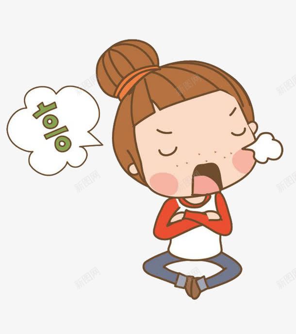 女生生气表情png免抠素材_新图网 https://ixintu.com 丸子头 人物 卡通 可爱 女孩 怒气 生气 皱眉 韩文