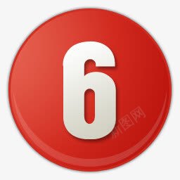 红色的数字序号6图标png_新图网 https://ixintu.com 6 数字