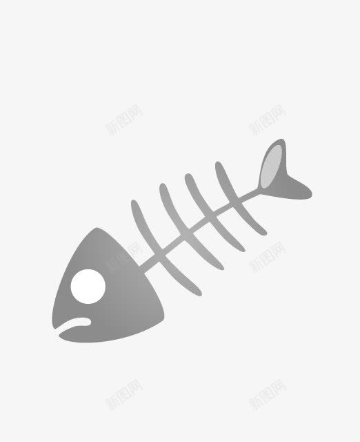 鱼骨头图标png_新图网 https://ixintu.com 卡通鱼骨 灰色鱼骨 白色鱼骨 骨头 骨头图片 鱼骨图 鱼骨头