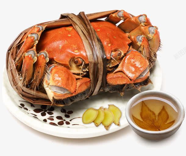 大闸蟹食品png免抠素材_新图网 https://ixintu.com 大闸蟹 橙色 盘子 美食 螃蟹 食品 餐盘