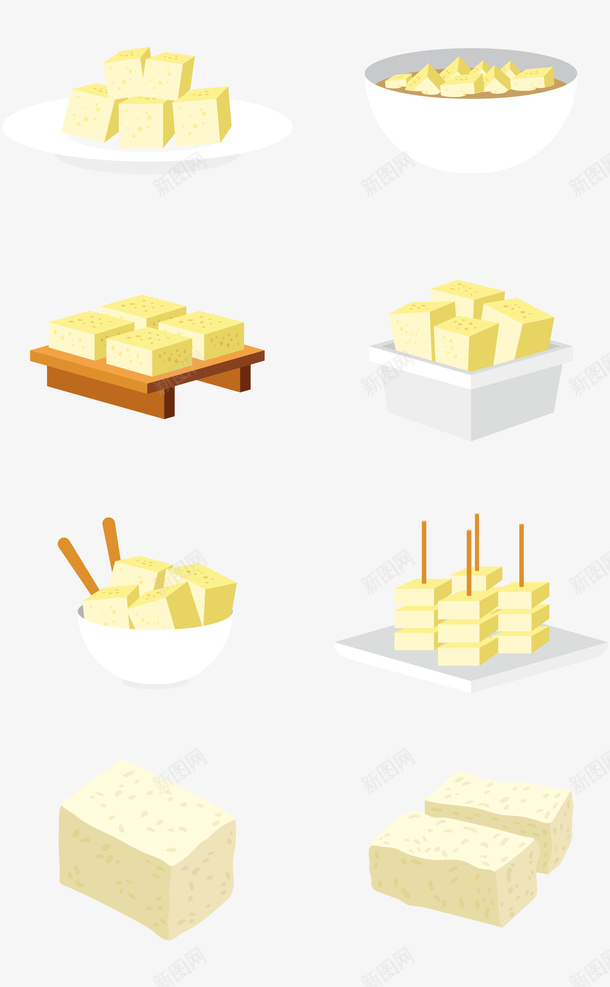 方豆腐块豆腐串卡通食物形png免抠素材_新图网 https://ixintu.com 卡通美食 可爱清新风格 手绘插画 豆制品 豆制品卡通 豆腐坊 豆腐块
