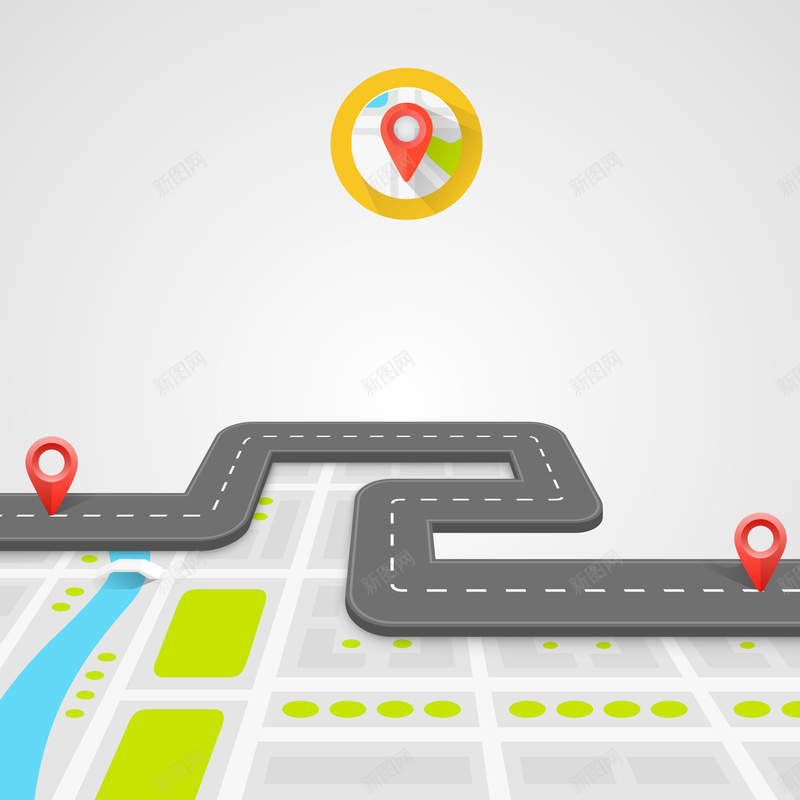 道路上的导航定位插画矢量背景jpg设计背景_新图网 https://ixintu.com GPS导航 位置 地图 地标 导航 导航仪 导航定位 导航背景 插画 矢量插画 矢量素材 道路