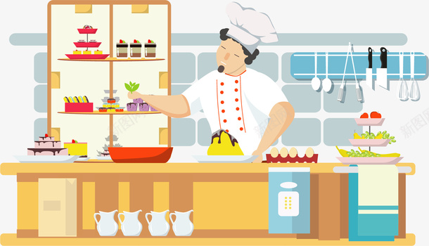 高级大厨烹饪节目矢量图ai免抠素材_新图网 https://ixintu.com 厨师 烹饪节目 矢量png 矢量图 美食 美食制作过程 美食节目 餐厅厨师