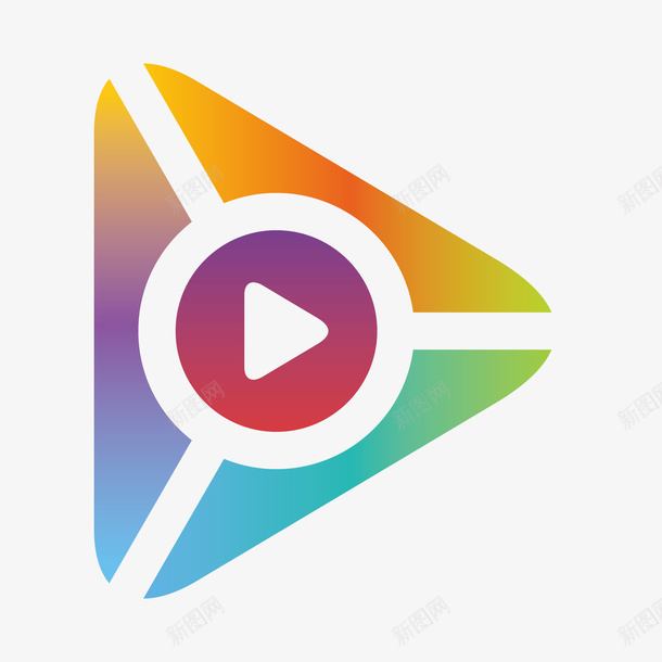 炫彩渐变播放器图标png_新图网 https://ixintu.com 创意 卡通 图标 图案 小清新 摄影 渐变 炫彩 电影 简约 装饰