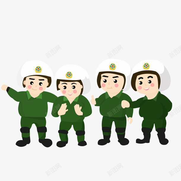 卡通可爱军人形象人物插画png免抠素材_新图网 https://ixintu.com 党建 党建装饰 党政 军人 军官 卡通可爱军人形象人物插画 建军节 解放军叔叔