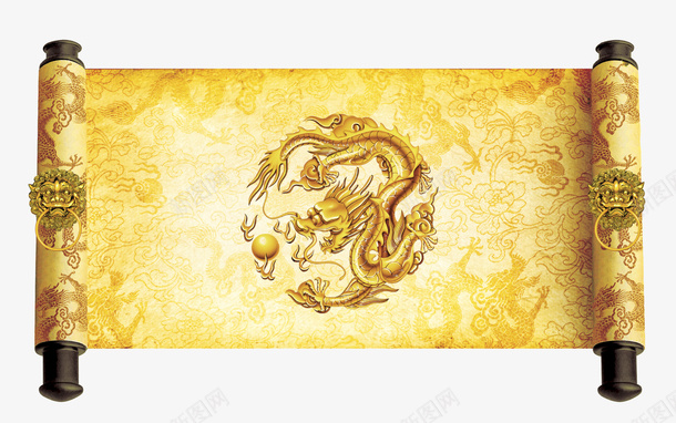 皇榜圣旨卷轴png免抠素材_新图网 https://ixintu.com 免抠PNG 圣旨 皇室 皇榜卷轴 诏书 龙纹