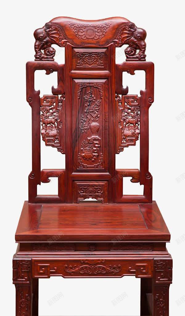 复古大象镂空雕花红酸枝餐桌椅png免抠素材_新图网 https://ixintu.com 印花 手工雕花 红木椅 红木椅子 餐桌椅
