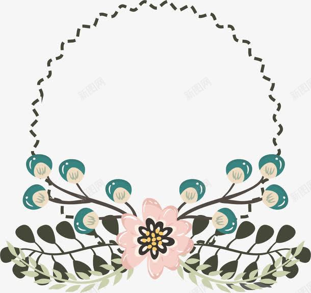 锯齿波浪花朵标题框png免抠素材_新图网 https://ixintu.com 浪漫花朵 矢量素材 花朵标题看 花朵邀请函 锯齿标题框