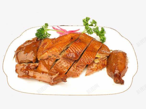 美味一品鸭png免抠素材_新图网 https://ixintu.com 中华美食 传统美食 凉菜 北京烤鸭 套鸭 烧鸭 烧鸭套餐 熟菜 盘子 美味 装饰 餐饮美食 鲜花 鸭子