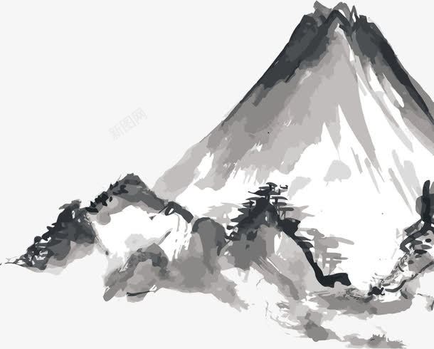 风景山水绘画png免抠素材_新图网 https://ixintu.com 山水绘画 水墨背景 画画 绘画 风景