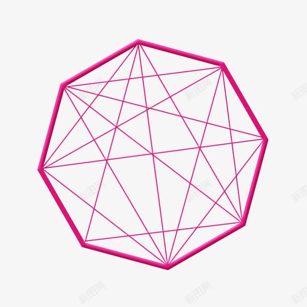 红色科技线png免抠素材_新图网 https://ixintu.com 几何点缀 多边形 科技 简约 线性