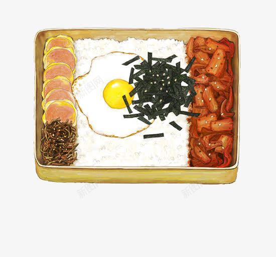 便当png免抠素材_新图网 https://ixintu.com 便当 卡通 手绘 插画 文艺 清新 美食 荷包蛋 饭盒