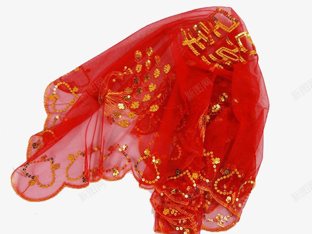 红盖头新娘装饰png免抠素材_新图网 https://ixintu.com 婚礼 新娘 红盖头 红纱 装饰