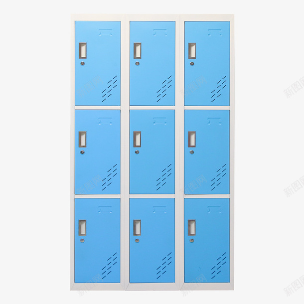 多门带锁员工储物柜png免抠素材_新图网 https://ixintu.com 产品实物 健身房美容院存包柜 多门带锁员工储物柜 更衣柜 蓝色柜子 钢制彩色更衣柜 铁皮柜