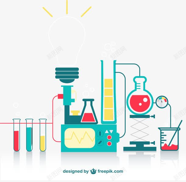 化学器皿背景矢量图ai免抠素材_新图网 https://ixintu.com 化学器皿背景矢量素材下载烧器量器容器测量仪表分离干燥成套仪器试管烧杯酒 矢量图