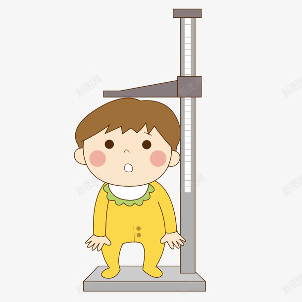 量身高的卡通男孩png免抠素材_新图网 https://ixintu.com 人物 卡通人物 尺子 手绘人物 男孩 身高