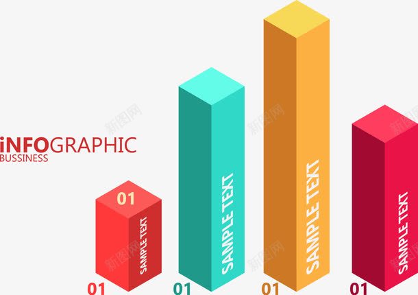 手绘立体柱状图图标png_新图网 https://ixintu.com 3D 图表 手绘 数据 柱状图 立体