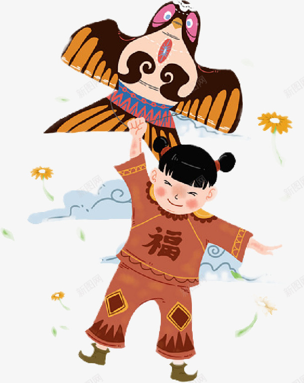 春天放风筝的人png免抠素材_新图网 https://ixintu.com 中式风筝 出游 春天 春游 风筝