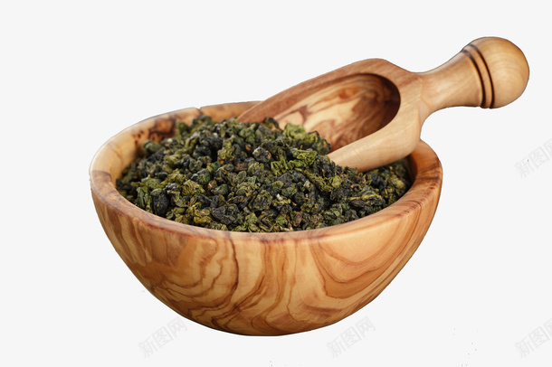 木器器皿盛放茶叶png免抠素材_新图网 https://ixintu.com 乌龙茶 健康生活 养生茶 桂花乌龙 桂花花茶 茶具茶杯 茶叶茶包