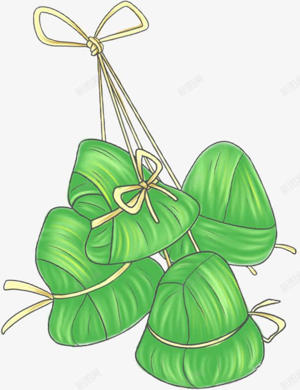 绿色手绘粽子端午节png免抠素材_新图网 https://ixintu.com 端午节 粽子 绿色