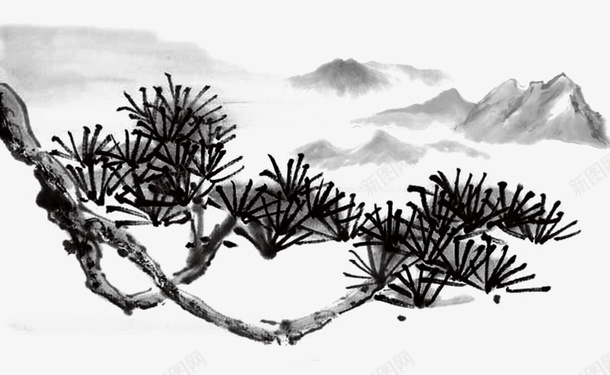 中国风山水水墨画46PSpng免抠素材_新图网 https://ixintu.com 46PS 中国风 山水 水墨画 风景图