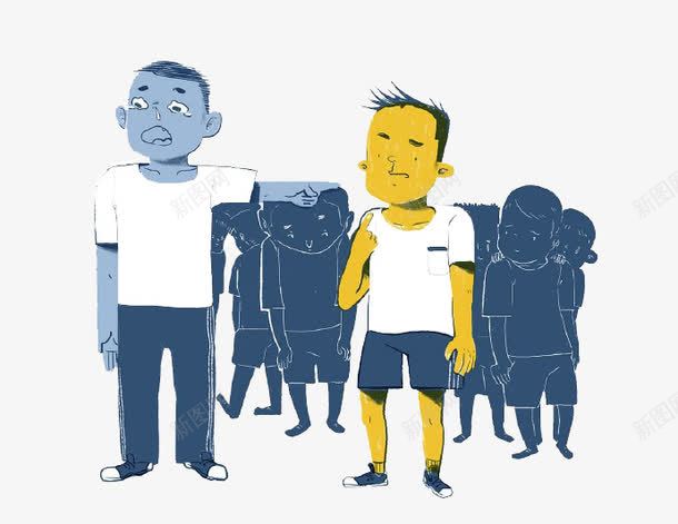 卡通学生告状png免抠素材_新图网 https://ixintu.com 告状 学生 打架 教训
