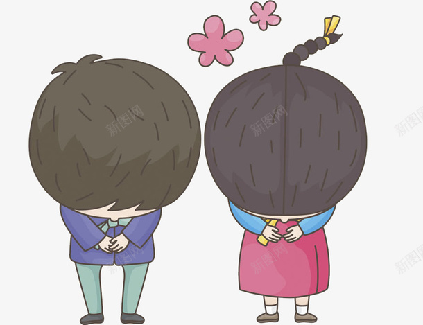低头的孩子png免抠素材_新图网 https://ixintu.com 低头 同学 女孩 学生 孩子 水彩 男孩 粉色 花瓣