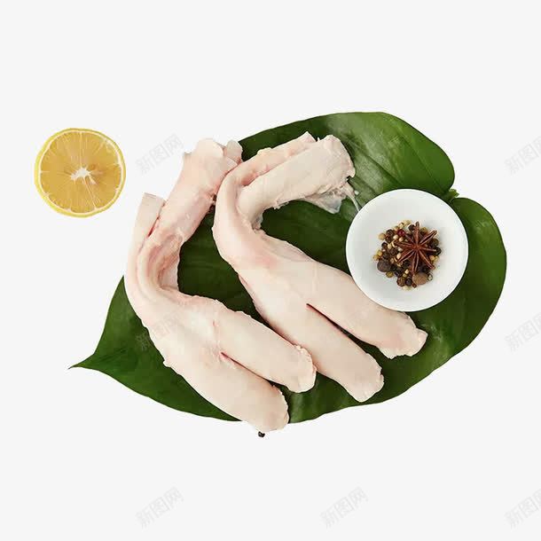 牛蹄筋png免抠素材_新图网 https://ixintu.com 柠檬片 绿叶 美食 肉类 调味品 进口牛蹄筋