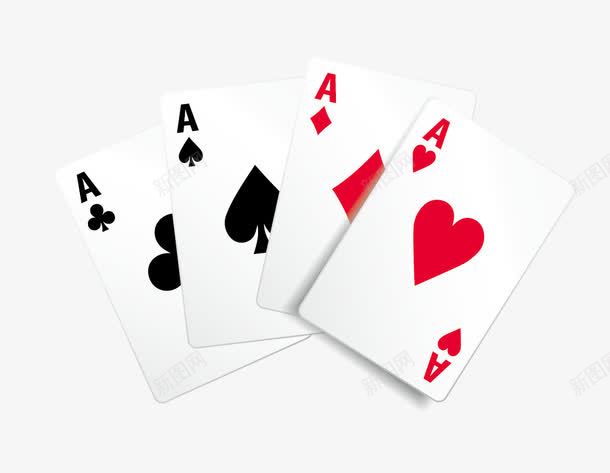 棋牌游戏png免抠素材_新图网 https://ixintu.com 4个A 休闲游戏 卡通 棋牌 游戏 矢量纸牌