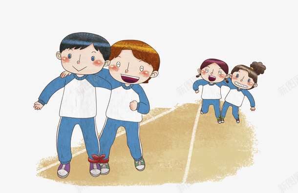 做游戏的学生png免抠素材_新图网 https://ixintu.com 做游戏 卡通人物 合作 学习教育 学生 平面 手绘 校服 青春