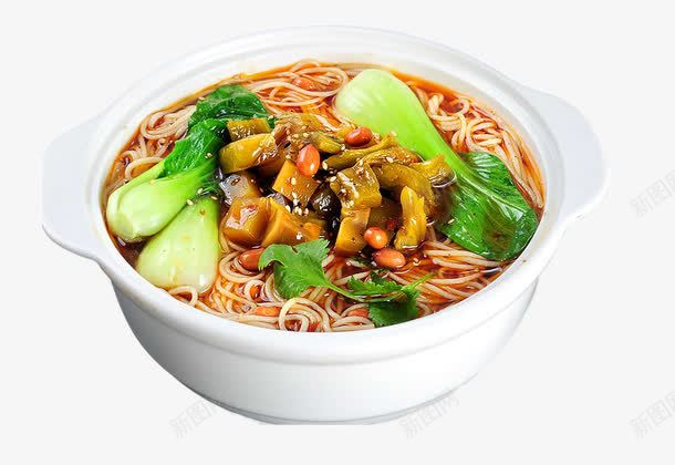 酸菜米线png免抠素材_新图网 https://ixintu.com 卡通 手绘 白色 砂锅 米线 红色 绿色 酸菜