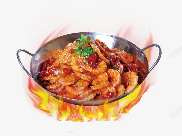 麻辣香虾psd免抠素材_新图网 https://ixintu.com 中餐厅 火 烹饪 特色美食 美食展板 菜 菜单设计 铁锅 餐饮文化 麻辣虾