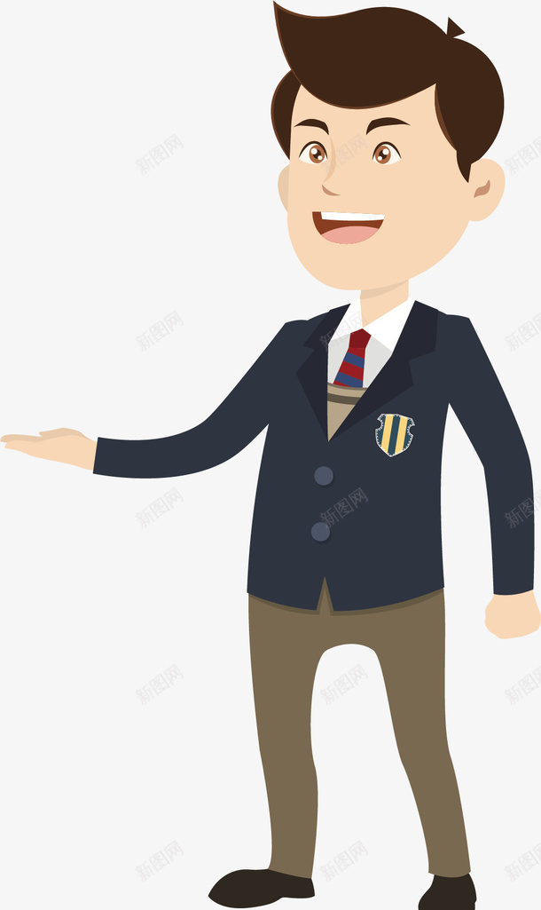 穿着西装的男生矢量图ai免抠素材_新图网 https://ixintu.com 创意 卡通 商务 彩色 手绘 男孩 矢量图 礼貌 简约 西装