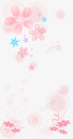 韩国时尚花纹装饰梦幻红色花瓣矢量图素材