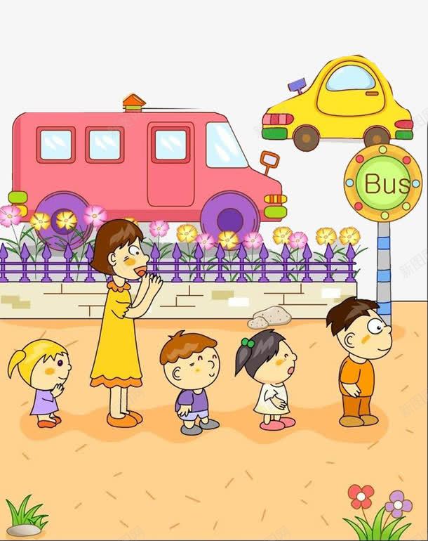 排队等车的学生png免抠素材_新图网 https://ixintu.com 卡通 学生 排队 排队的人 秩序