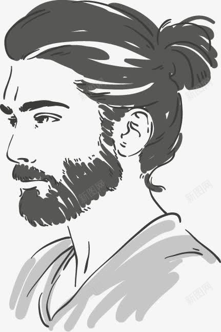 时尚男性素描人物png免抠素材_新图网 https://ixintu.com 5 手绘速写男性头部特写绘画年轻人职业男士男人抽象艺术图片素材书画文字 黑白人物画