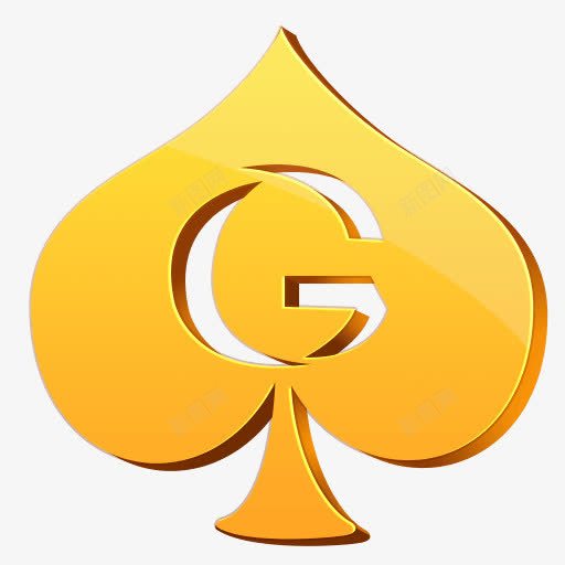 手绘金色棋牌红桃心png免抠素材_新图网 https://ixintu.com 棋牌 金色