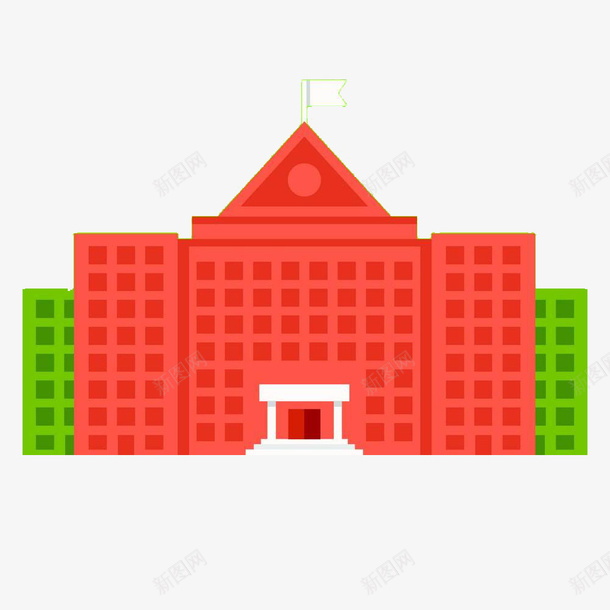 卡通风格扁平化大学校园图案png免抠素材_新图网 https://ixintu.com 卡通风格 图案 大学 扁平化 扁平校园 教学楼 文明大学校园 校园 装饰
