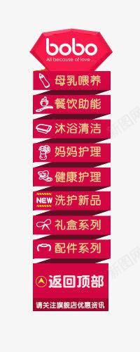 导航png免抠素材_新图网 https://ixintu.com Webdesign 侧栏 侧滑 侧边栏 固定导航 导航 平面设计 悬浮 悬浮栏 悬浮框 母婴 红色 网店店铺装修 网店店铺页面详情页设计 网页设计