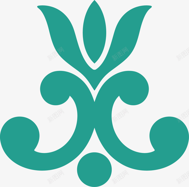 绿色花纹png免抠素材_新图网 https://ixintu.com 几何手绘 手绘花 瑶族花纹 矢量花 线性花 花 花朵 花纹 装饰