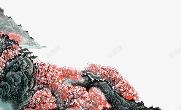 中国风山水画png免抠素材_新图网 https://ixintu.com 中国风 古典 山水画
