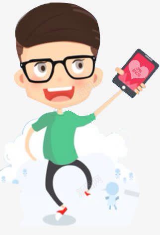 动作人物png免抠素材_新图网 https://ixintu.com 应聘人物 招聘人物 拿手机的小人 男孩