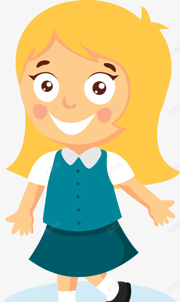 微笑的卡通小女孩图png免抠素材_新图网 https://ixintu.com 人 人物 儿童 卡通人 卡通孩子 头像 女孩 学生 孩子 男孩 矢量人
