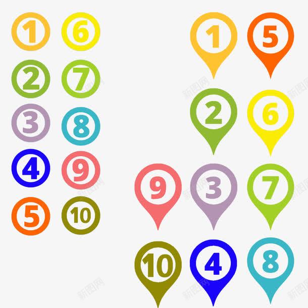 卡通彩色数字png免抠素材_新图网 https://ixintu.com 卡通 圆圈 彩色 数字 背景 阿拉伯数字