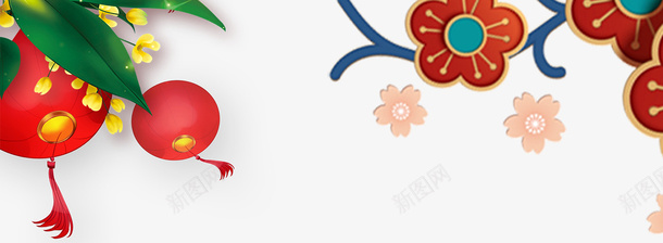 红色简约2019新年bannerpsd免抠素材_新图网 https://ixintu.com 2019 新年 新年banner 灯笼 猪年 猪年边框 简约 红色 跨年 过年