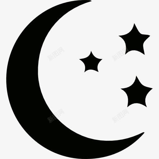 半个月亮和星星图标png_新图网 https://ixintu.com 夜 星星 月亮相位 自然
