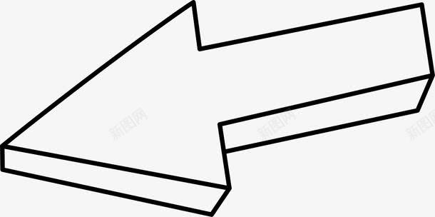 简约白色箭头png免抠素材_新图网 https://ixintu.com 三角形 小清新箭头 棱角 白色箭头 简约箭头 黑色线条